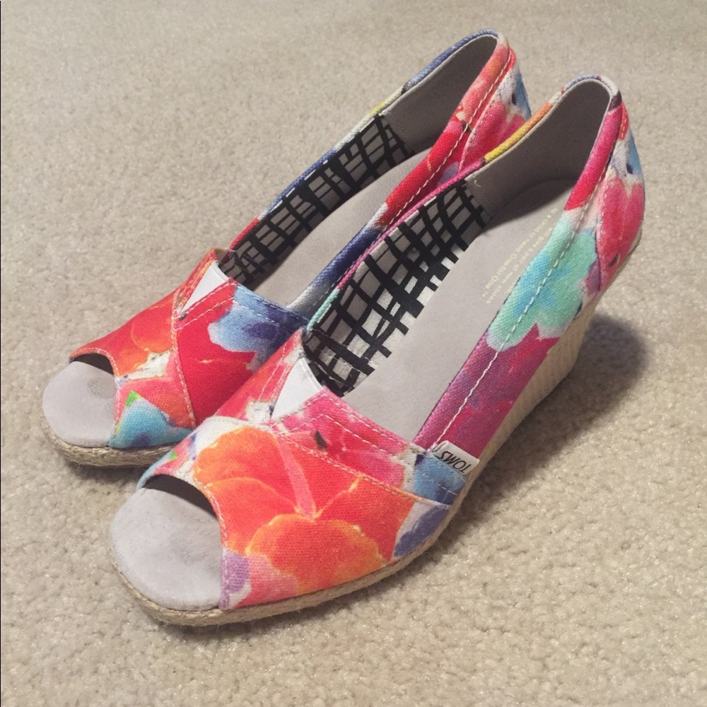 Toms Heels 8 Floral